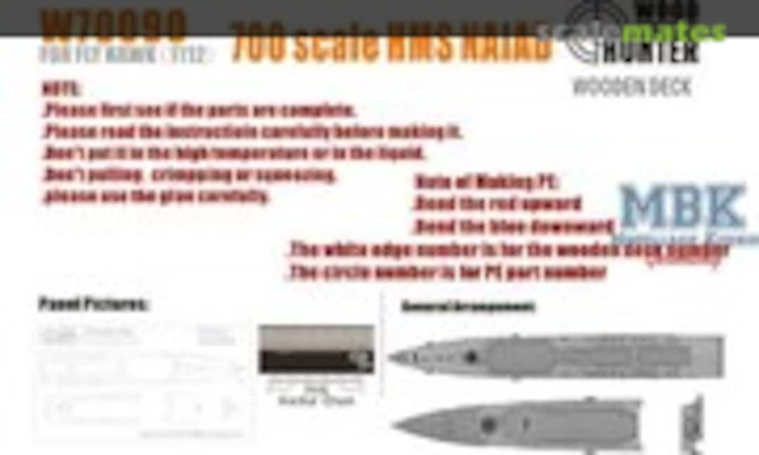 1:700 HMS Naiad DIDO Class Light Cruiser (Wood Hunter W70090) W70090