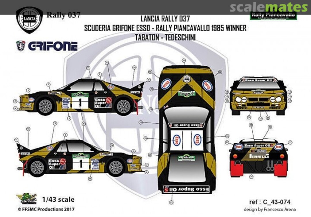 Boxart Lancia 037 Rally "ESSO Super Oil" C 43-074 FFSMC Productions Boxart Lancia 037 Rally "ESSO Super Oil" C 43-074 FFSMC Productions