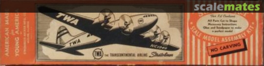 Boxart TWA the Transcontinental Airline Stratoliner C30S Strombecker Boxart TWA the Transcontinental Airline Stratoliner C30S Strombecker