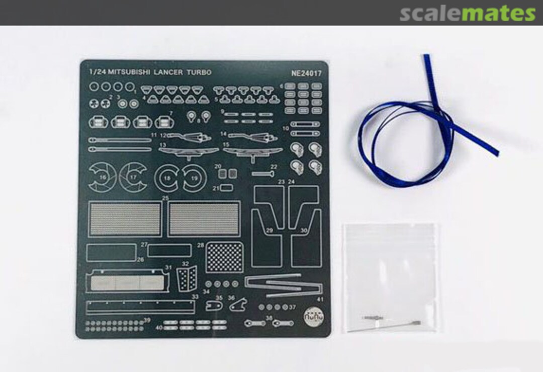Contents Mitsubishi Lancer Turbo Detail Up Parts NE24017 NuNu Model Kit Contents Mitsubishi Lancer Turbo Detail Up Parts NE24017 NuNu Model Kit
