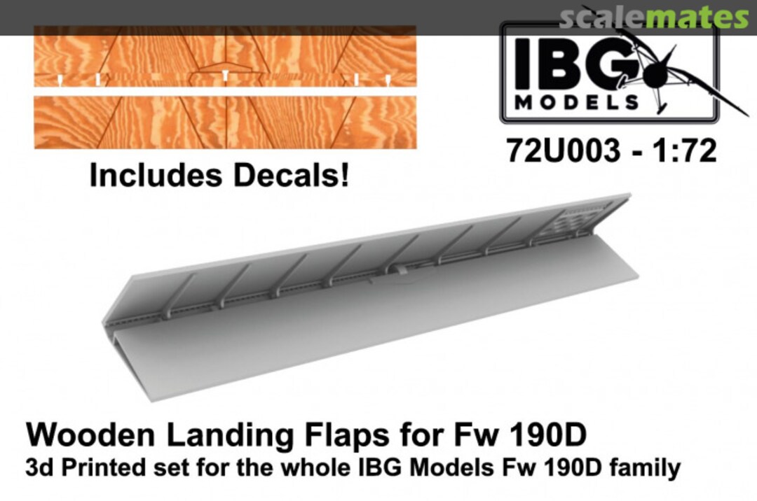 Boxart Wooden Landing Flaps for Fw 190D 72U003 IBG Models Boxart Wooden Landing Flaps for Fw 190D 72U003 IBG Models