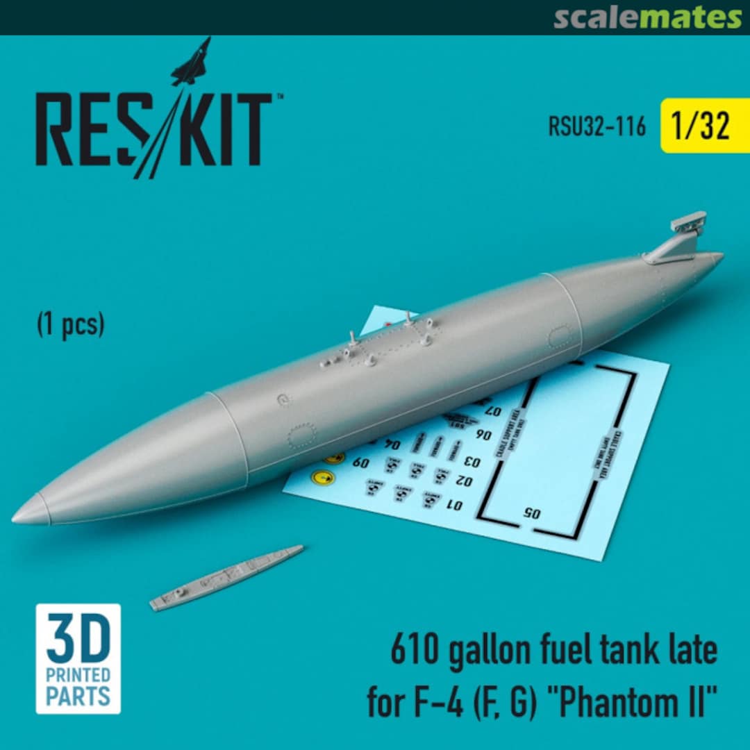 Boxart F-4 (F, G) Phantom II 610 gallon fuel tank late RSU32-0116 ResKit Boxart F-4 (F, G) Phantom II 610 gallon fuel tank late RSU32-0116 ResKit