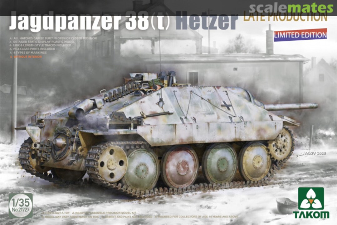 Boxart Jagdpanzer 38(t) Hetzer Late Production 2172X Takom Boxart Jagdpanzer 38(t) Hetzer Late Production 2172X Takom