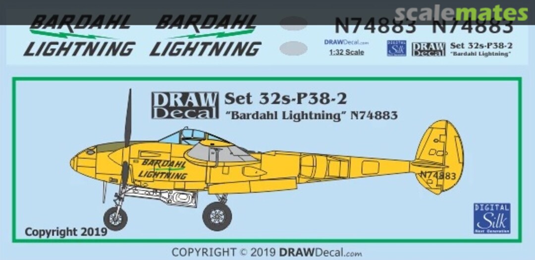 Boxart “Bardahl Lightning” N74883 32-P38-2 Draw Decal