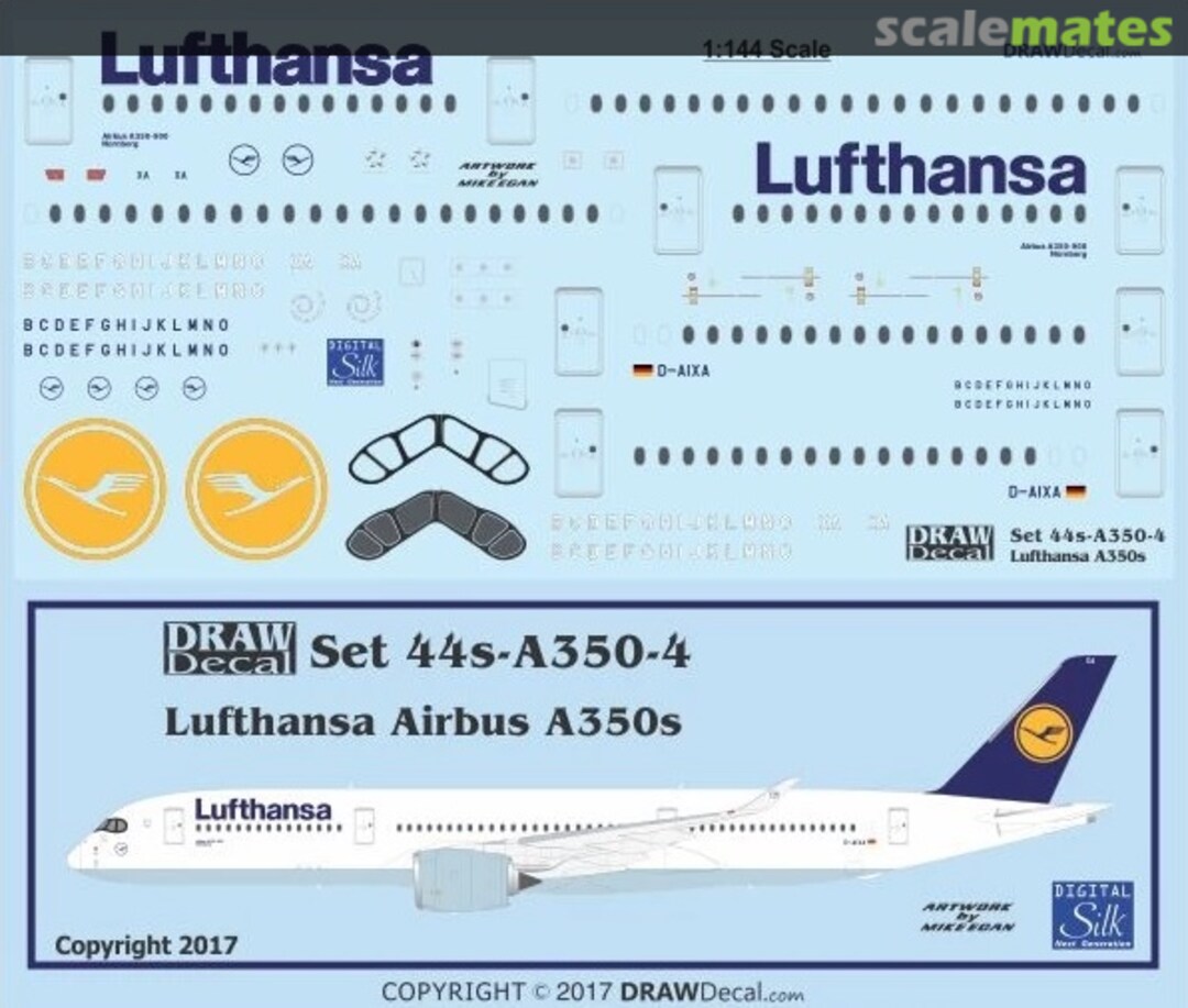Boxart Lufthansa Airbus A350-900s 44-A350-4 Draw Decal Boxart Lufthansa Airbus A350-900s 44-A350-4 Draw Decal