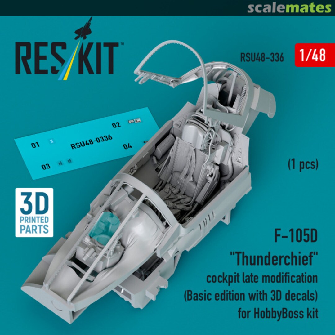 Boxart F-105D Thunderchief - cockpit late modification (Basic edition with 3D decals) RSU48-336 ResKit