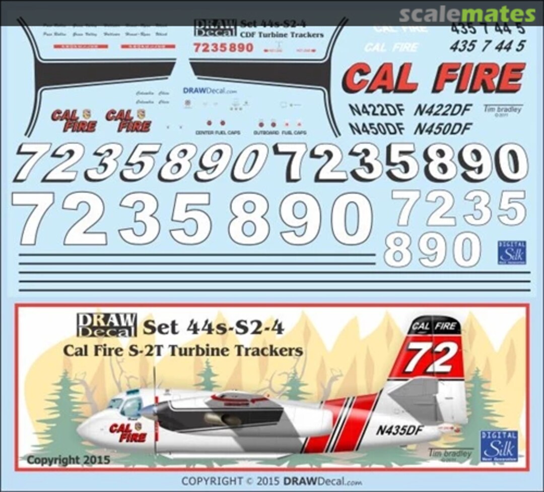 Boxart Grumman S-2 T - Cal Fire Turbine Tracker Fire Bombers 72-S2-04 Draw Decal