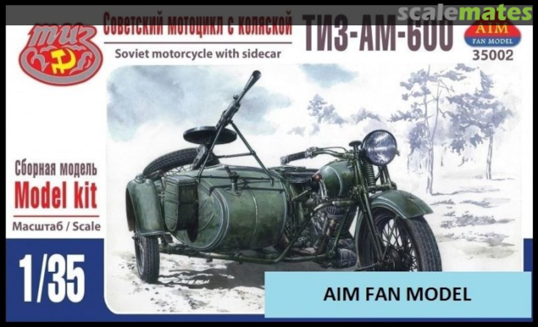 Boxart TIZ-AM-600 Soviet with sidecar 35002 AIM Fan Model Boxart TIZ-AM-600 Soviet with sidecar 35002 AIM Fan Model