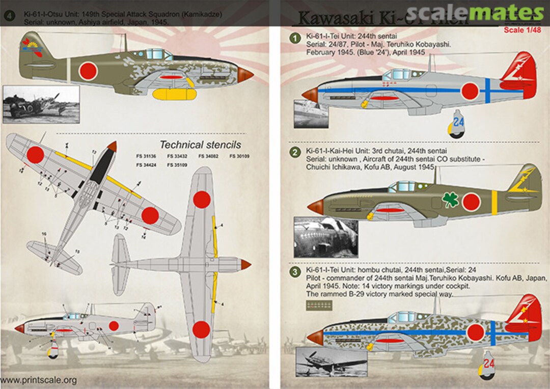 Boxart Decal for Kawasaki Ki-61 Hien Part 2 48-135 Print Scale Boxart Decal for Kawasaki Ki-61 Hien Part 2 48-135 Print Scale