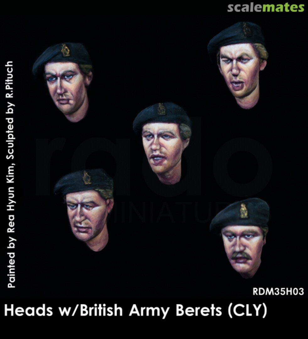 Boxart WWII Heads w/British Army Berets (County London of Yeomanry badge) RDM35H03 Rado Miniatures Boxart WWII Heads w/British Army Berets (County London of Yeomanry badge) RDM35H03 Rado Miniatures