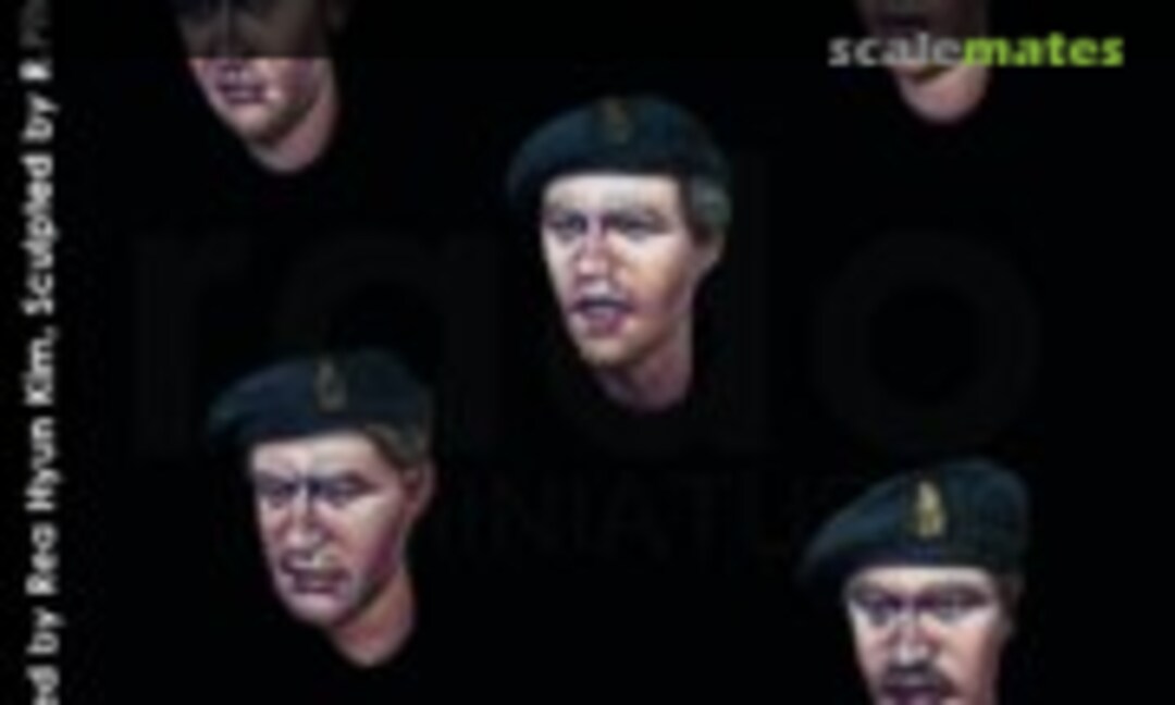 1:35 WWII Heads w/British Army Berets (County London of Yeomanry badge) (Rado Miniatures RDM35H03) RDM35H03