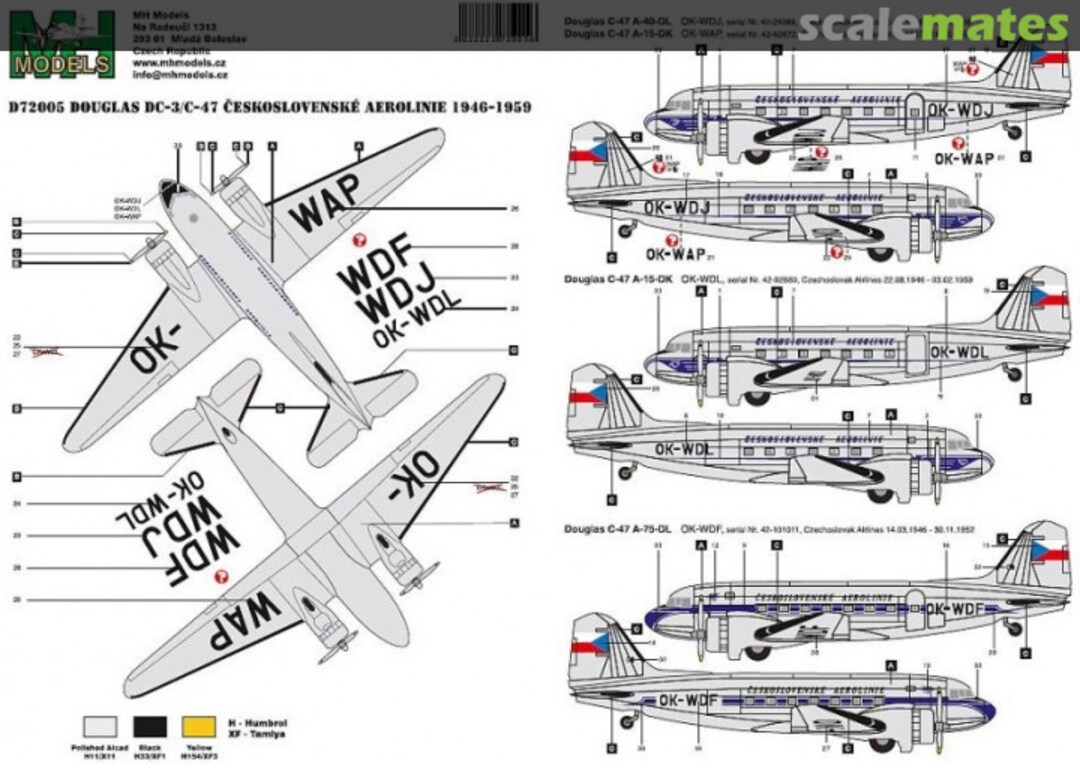 Boxart Douglas DC-3/C-47 Czechoslovak Airlines 1946-1959 D72005 MH Models Boxart Douglas DC-3/C-47 Czechoslovak Airlines 1946-1959 D72005 MH Models