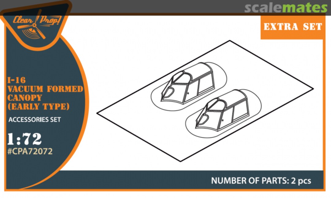 Boxart I-16 vacuum formed canopy CPA72072 Clear Prop! Boxart I-16 vacuum formed canopy CPA72072 Clear Prop!