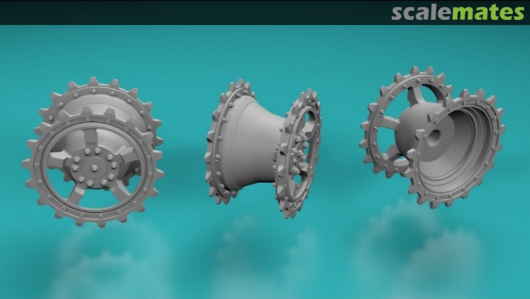 Boxart King Tiger sprocket wheels - type 2 18/43 35041239 EMP3d Boxart King Tiger sprocket wheels - type 2 18/43 35041239 EMP3d