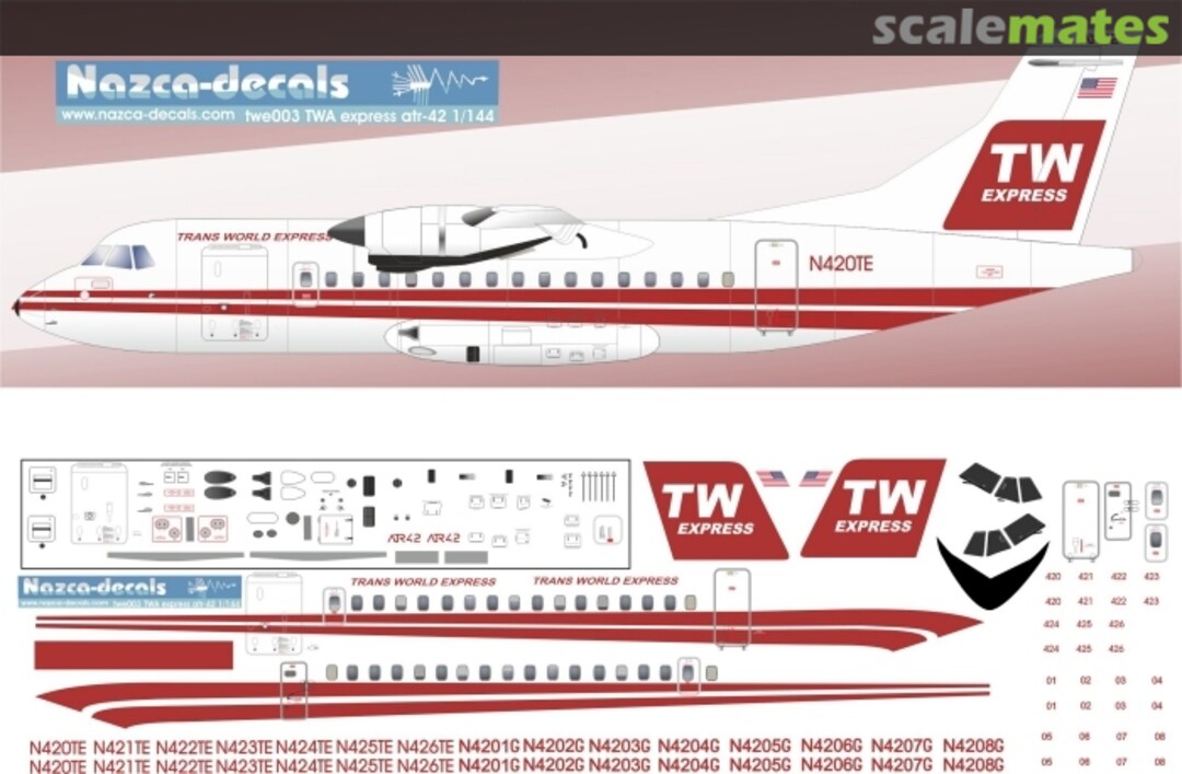 Boxart ATR 42-300 TWE003 Nazca decals Boxart ATR 42-300 TWE003 Nazca decals