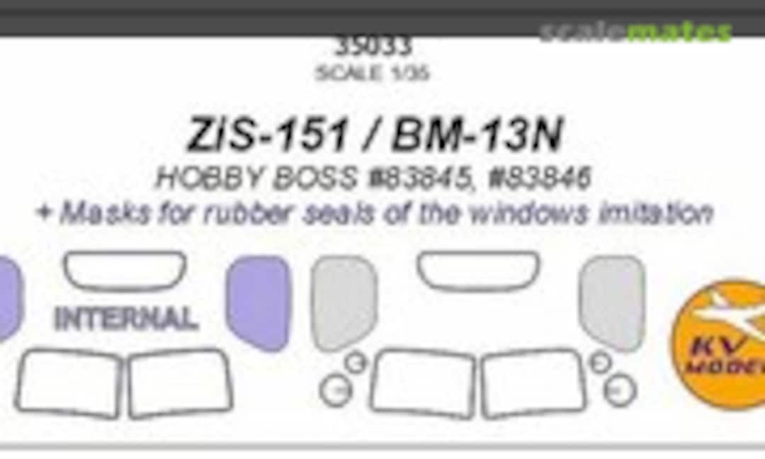 1:35 Painting double-sided Masks for ZIS-151/BM-13N + masks for rubber seals of the windows imitation (KV Models 35033)