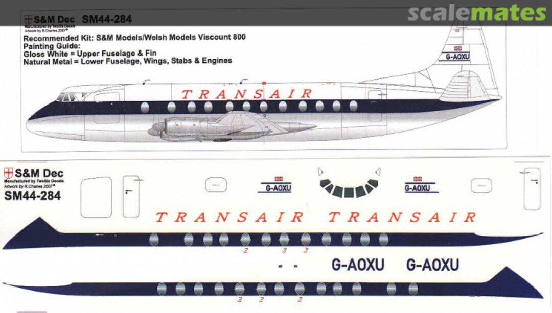 Boxart Transair Viscount 800 SM44-284 S&M Dec Boxart Transair Viscount 800 SM44-284 S&M Dec