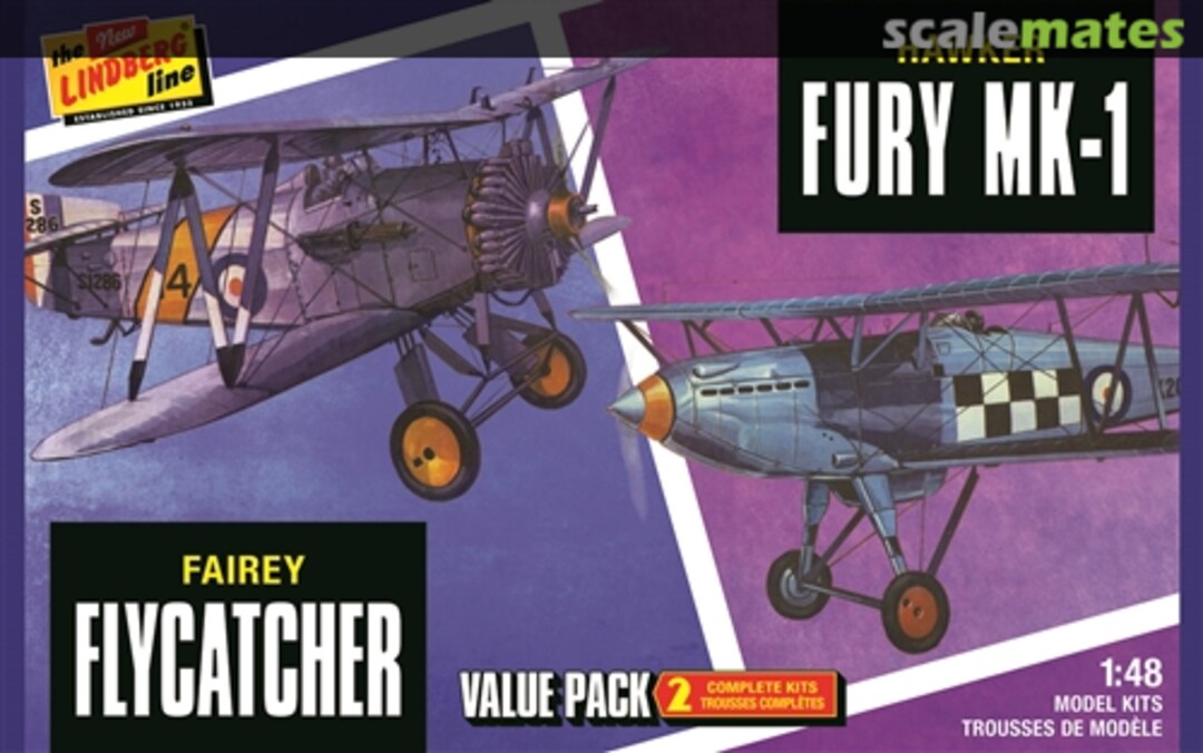 Boxart Fairey Flycatcher and Hawker Fury Mk. 1 HL441 Lindberg Boxart Fairey Flycatcher and Hawker Fury Mk. 1 HL441 Lindberg