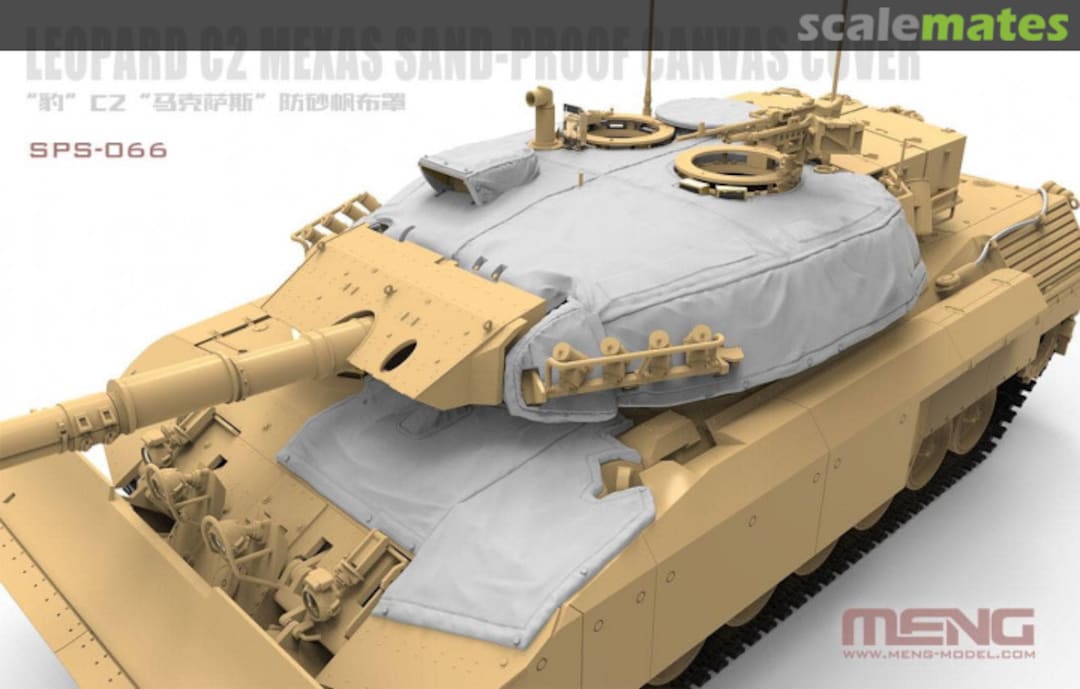 Boxart Canadian Main Battle Tank Leopard C2 MEXAS Sand-Proof Canvas Cover SPS-066 Meng Model Boxart Canadian Main Battle Tank Leopard C2 MEXAS Sand-Proof Canvas Cover SPS-066 Meng Model