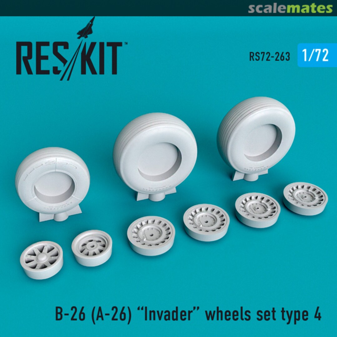 Boxart A-26 Invader wheels set (type 4) RS72-0263 ResKit Boxart A-26 Invader wheels set (type 4) RS72-0263 ResKit