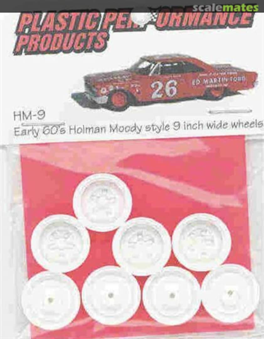 Boxart Early 60's Holman Moody style 9 inch wide wheels HM-9 Plastic Performance Products Boxart Early 60's Holman Moody style 9 inch wide wheels HM-9 Plastic Performance Products