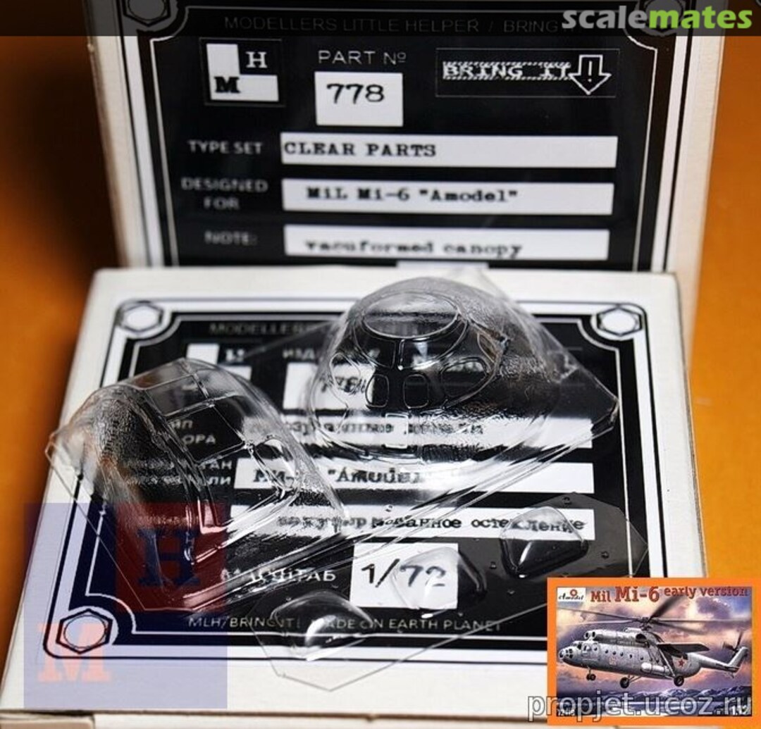 Boxart Mil Mi-6 vacuformed canopy 778 MLH/Bring It! Boxart Mil Mi-6 vacuformed canopy 778 MLH/Bring It!