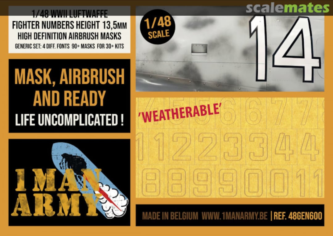 Boxart WWII Luftwaffe fighter numbers 48GEN600 1ManArmy Boxart WWII Luftwaffe fighter numbers 48GEN600 1ManArmy