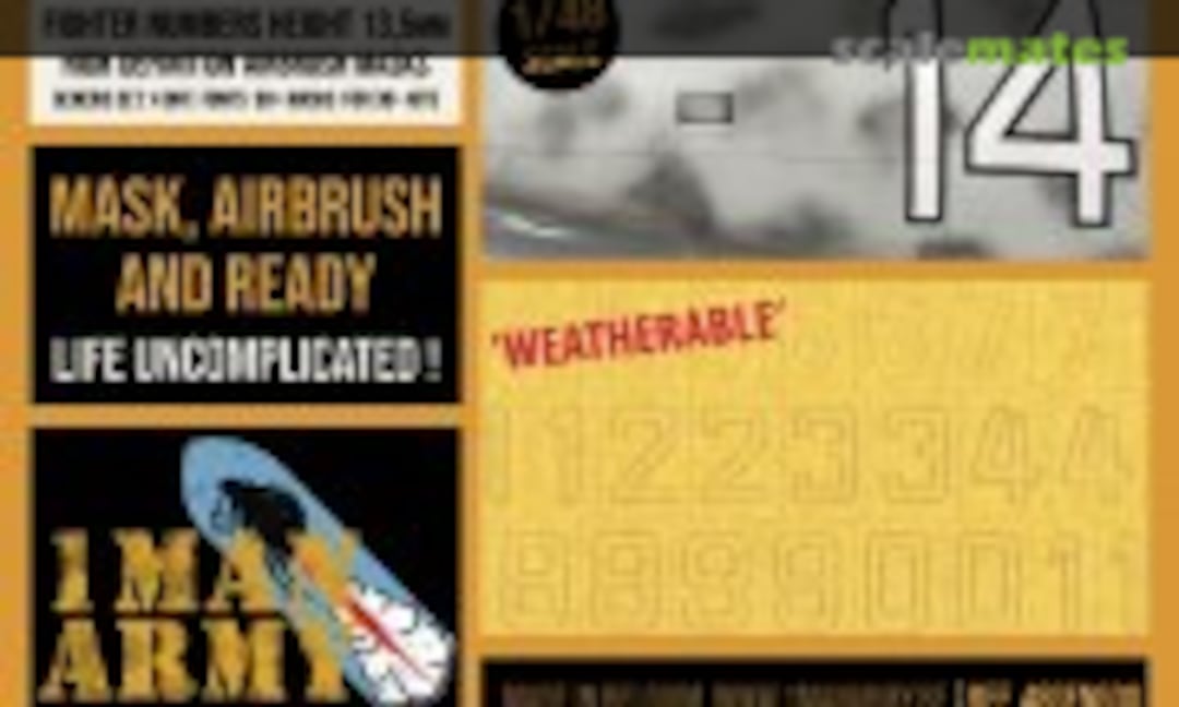 1:48 WWII Luftwaffe fighter numbers (1ManArmy 48GEN600) 48GEN600