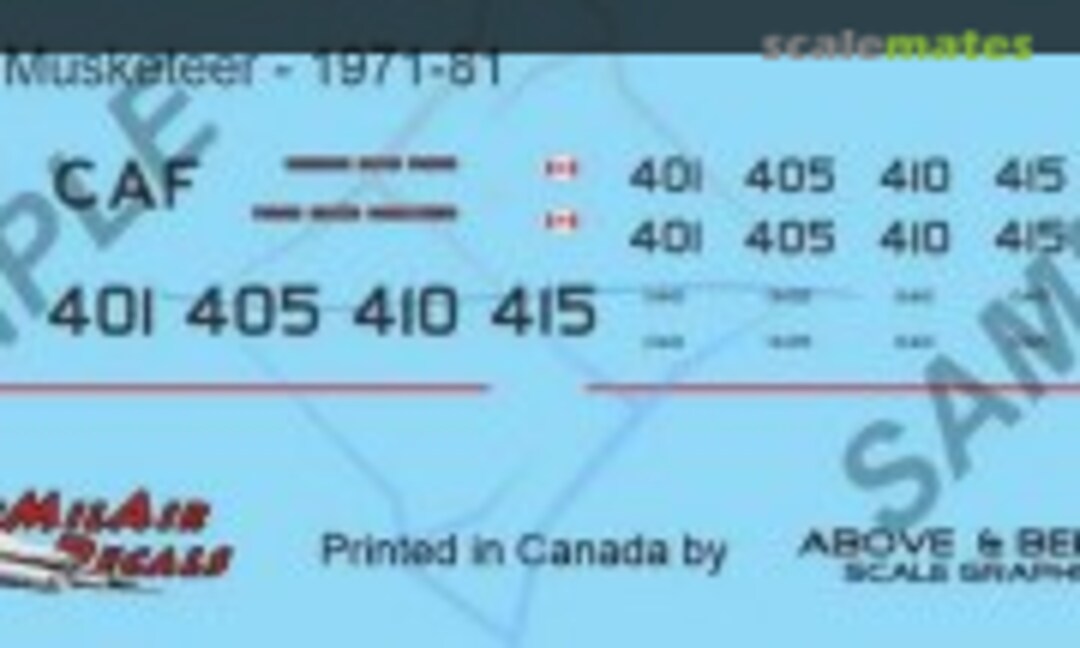 1:72 Beechcraft CT-134 Musketeer (Above & Below Graphics 172) 172