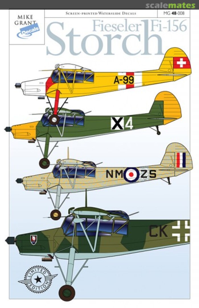 Boxart Fi-156 Storch MG 48-008 Mike Grant Decals Boxart Fi-156 Storch MG 48-008 Mike Grant Decals