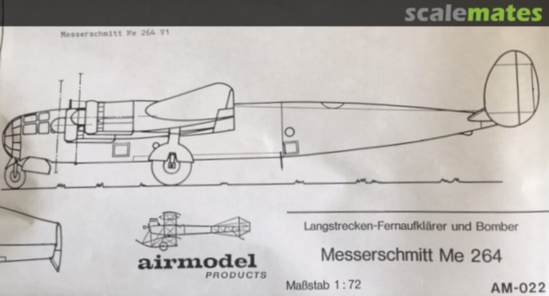 Boxart Messerschmitt Me 264 V1/V2/V3 FM-22 Airmodel Boxart Messerschmitt Me 264 V1/V2/V3 FM-22 Airmodel