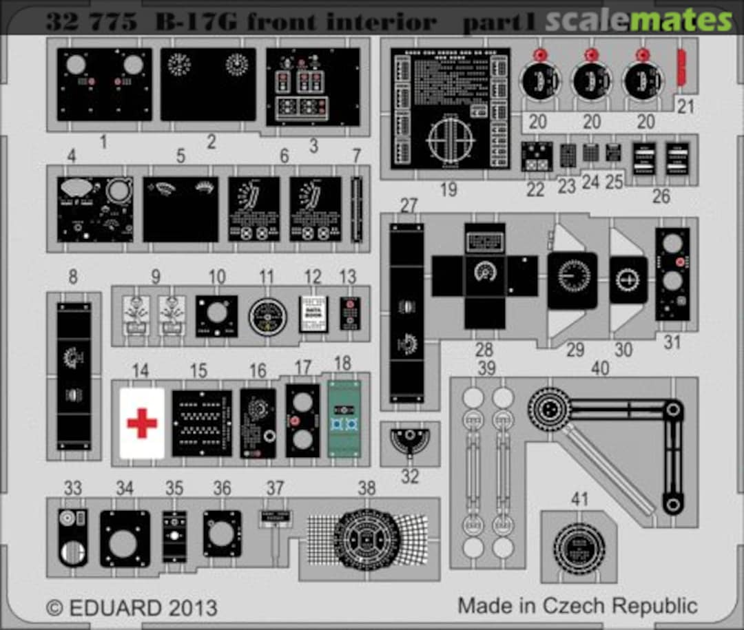 Boxart B-17G Navigator and Bombardier Compartment Detail Set 32775 Eduard