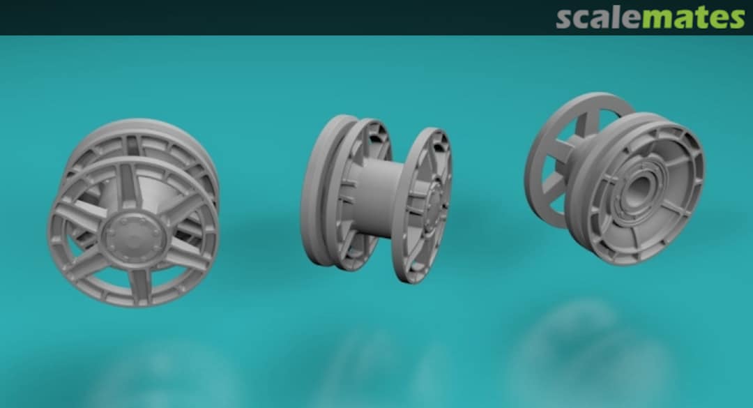 Boxart King Tiger idler wheels - std version with cap 35041242 EMP3d Boxart King Tiger idler wheels - std version with cap 35041242 EMP3d