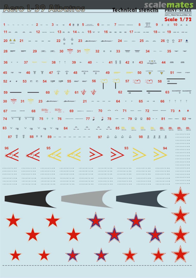 Boxart Decal for Aero L-39 Albatros technical stencils 72-209 Print Scale Boxart Decal for Aero L-39 Albatros technical stencils 72-209 Print Scale