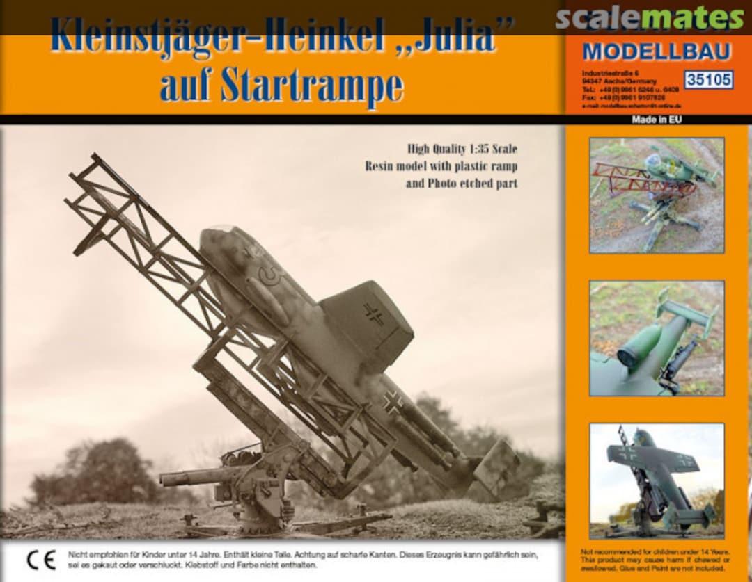 Boxart Kleinstjäger Heinkel Julia auf Startrampe 35105 Schatton Modellbau Boxart Kleinstjäger Heinkel Julia auf Startrampe 35105 Schatton Modellbau
