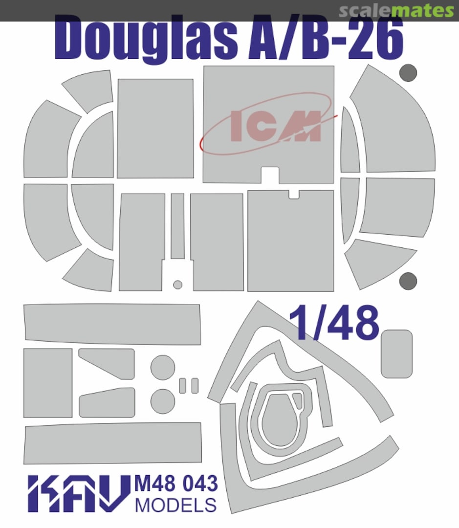 Boxart Douglas A/B-26 paint mask KAV M48 043 KAV models Boxart Douglas A/B-26 paint mask KAV M48 043 KAV models