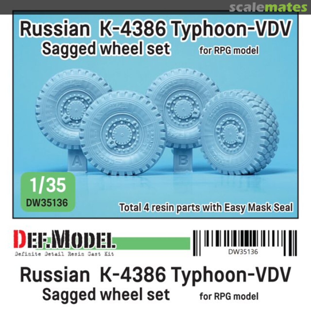 Boxart Russian K-4386 Typhoon-VDV Sagged wheel set DW35136 Def.Model Boxart Russian K-4386 Typhoon-VDV Sagged wheel set DW35136 Def.Model