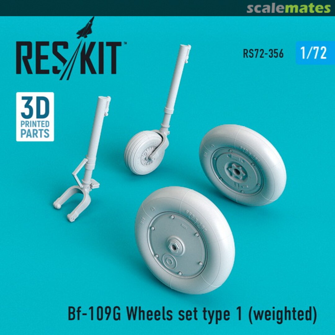 Boxart Bf-109G wheels set type 1 (weighted) RS72-0356 ResKit Boxart Bf-109G wheels set type 1 (weighted) RS72-0356 ResKit