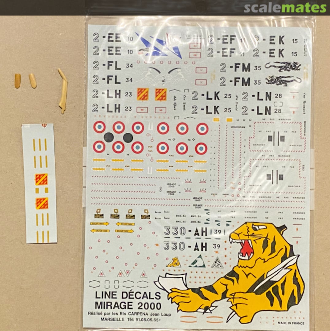 Boxart Mirage 2000 + Resin Parts 02 linedecals Boxart Mirage 2000 + Resin Parts 02 linedecals