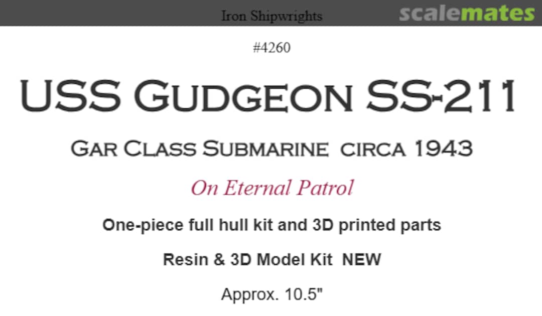 Boxart USS Gudgeon SS-211 (1943) - On Eternal Patrol 4-260 Iron Shipwrights Boxart USS Gudgeon SS-211 (1943) - On Eternal Patrol 4-260 Iron Shipwrights