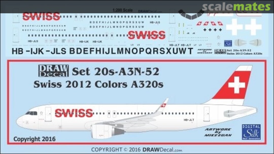 Boxart Swiss 2012 Colors A320s 20-A3N-52 Draw Decal
