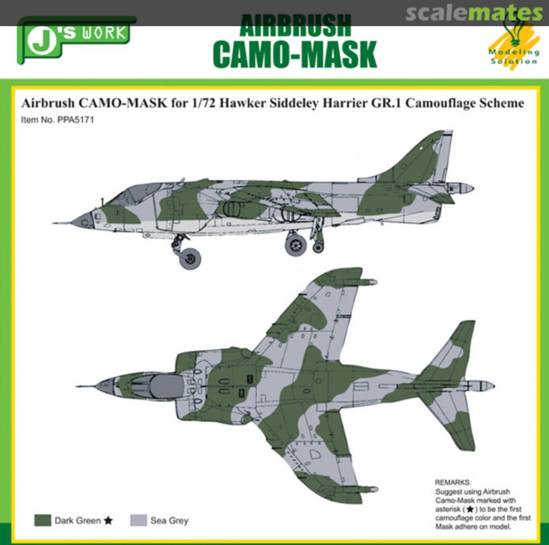 Boxart CAMO-MASK Hawker Harrier GR.1 Camo Scheme PPA5171 J's Work