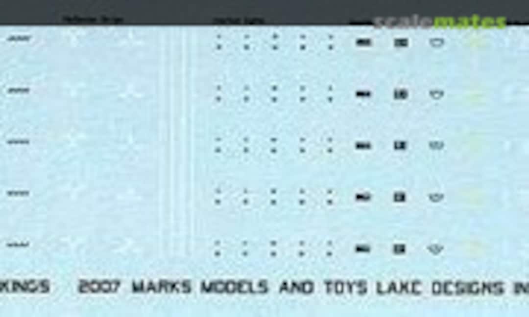 1:350 Generic Deck Vehicle Markings (Starfighter Decals 350-300) 350-300
