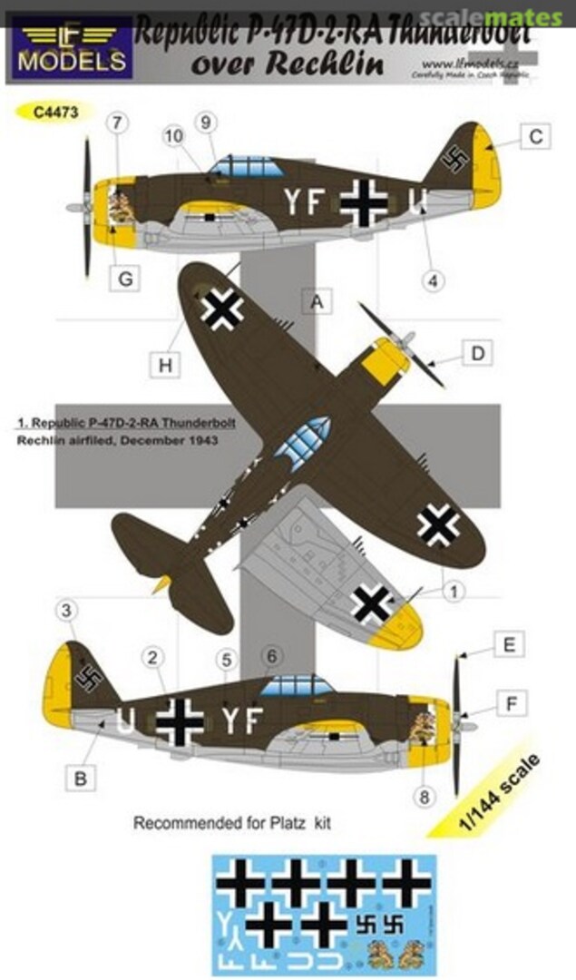 Boxart Republic P-47D-2-RA Thunderbolt over Rechlin C4473 LF Models Boxart Republic P-47D-2-RA Thunderbolt over Rechlin C4473 LF Models
