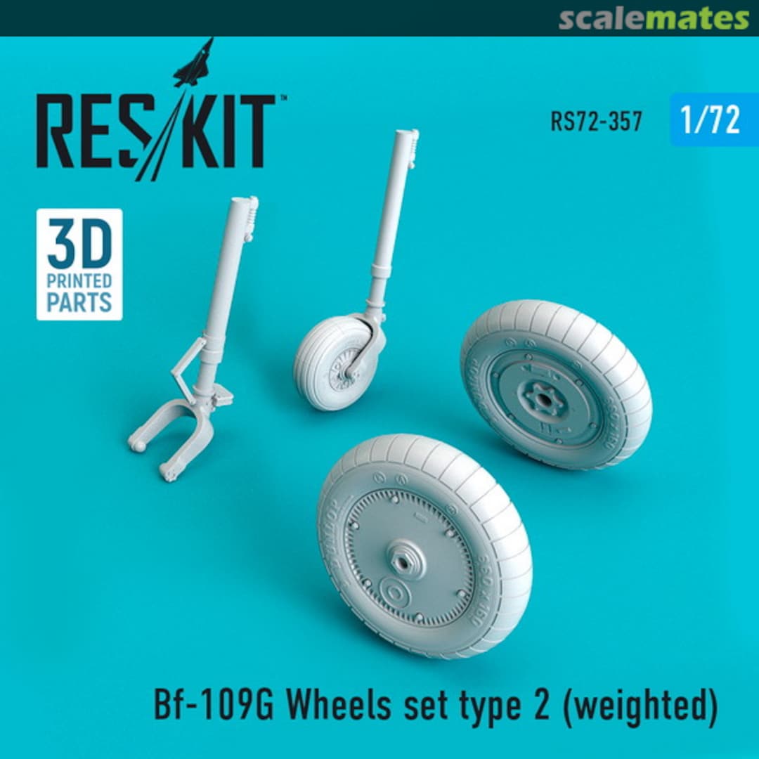 Boxart Bf-109G wheels set type 2 (weighted) RS72-0357 ResKit Boxart Bf-109G wheels set type 2 (weighted) RS72-0357 ResKit
