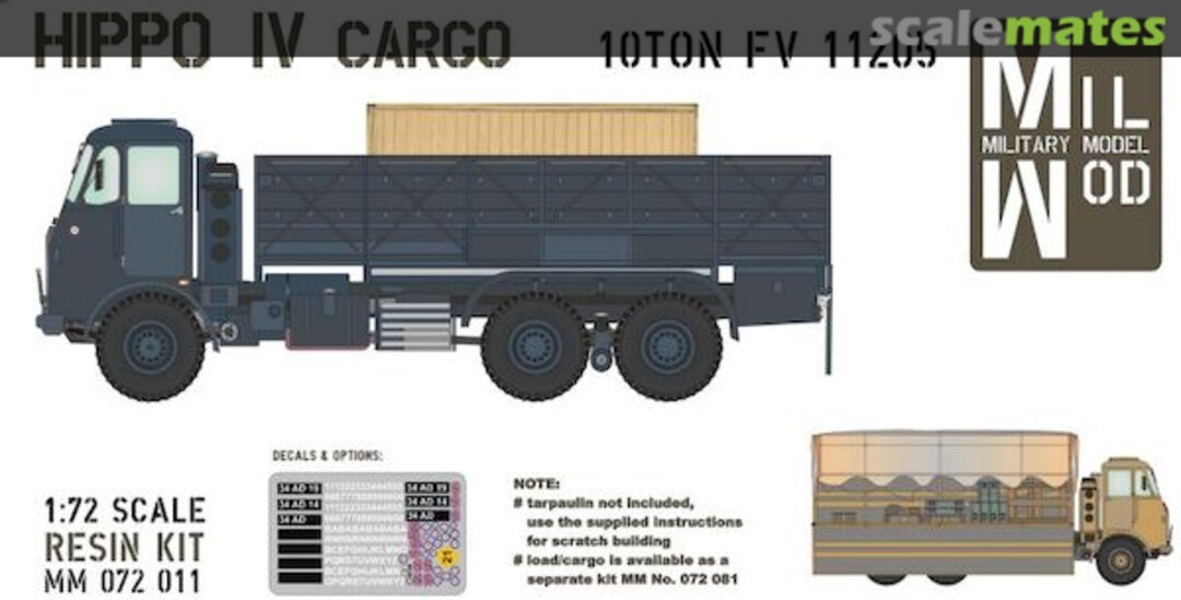 Boxart Leyland Hippo IV Cargo 10 Ton FV 11205 MM 072 011 Mil Mod Boxart Leyland Hippo IV Cargo 10 Ton FV 11205 MM 072 011 Mil Mod