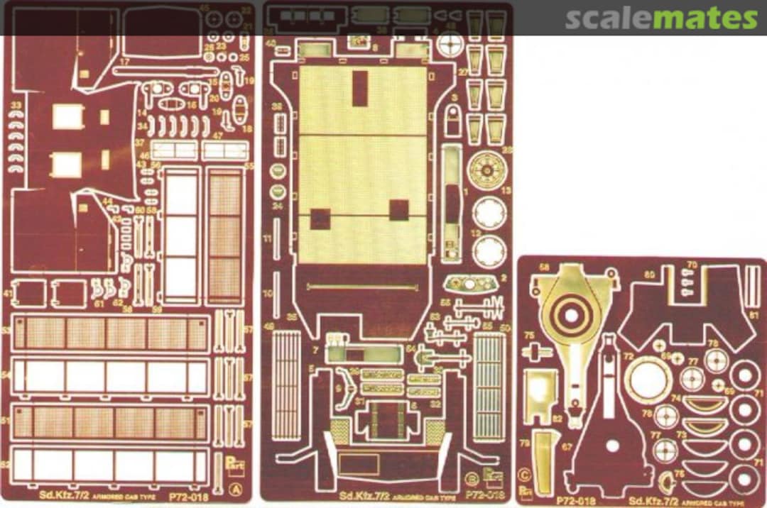 Boxart SdKfz.7/2 with armored cab P72-018 Part Boxart SdKfz.7/2 with armored cab P72-018 Part
