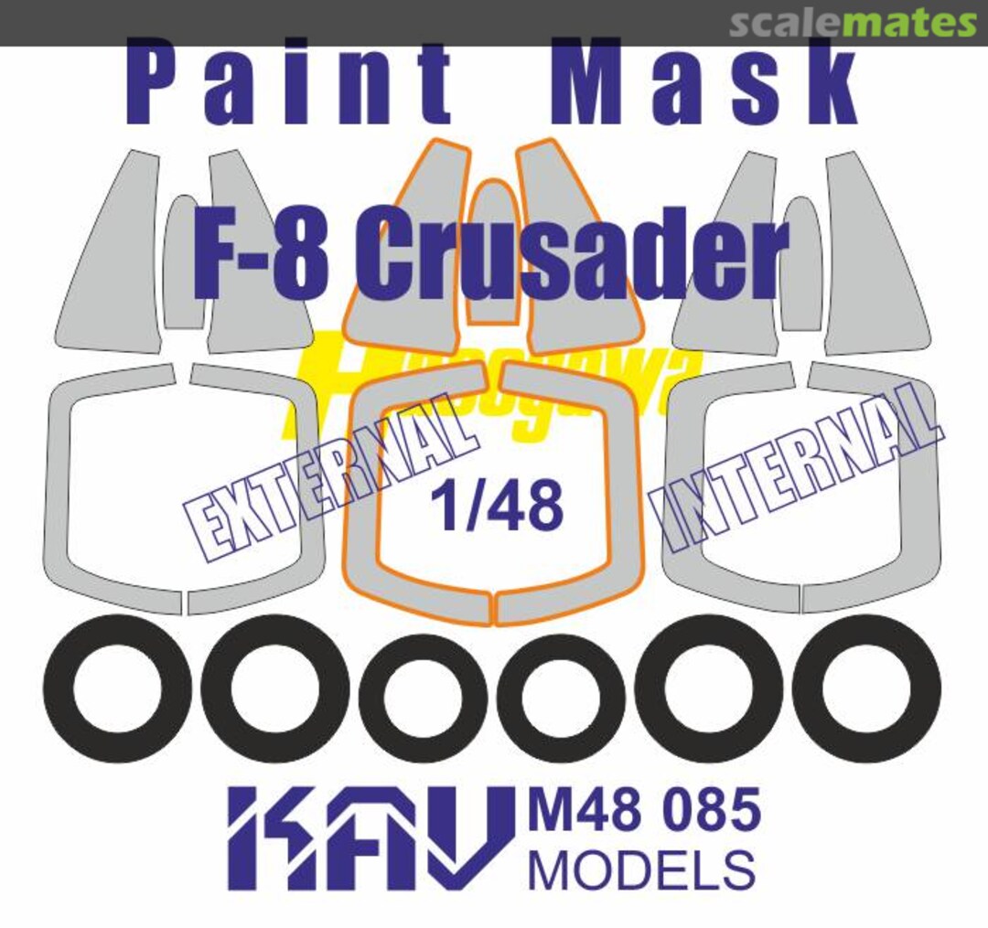 Boxart F-8 Crusader paint mask KAV M48 085 KAV models Boxart F-8 Crusader paint mask KAV M48 085 KAV models