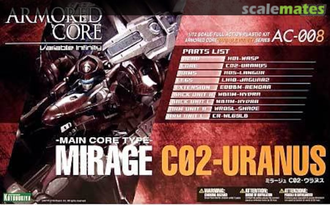 Boxart Main Core Type Mirage C02-Uranus VI14 Kotobukiya Boxart Main Core Type Mirage C02-Uranus VI14 Kotobukiya