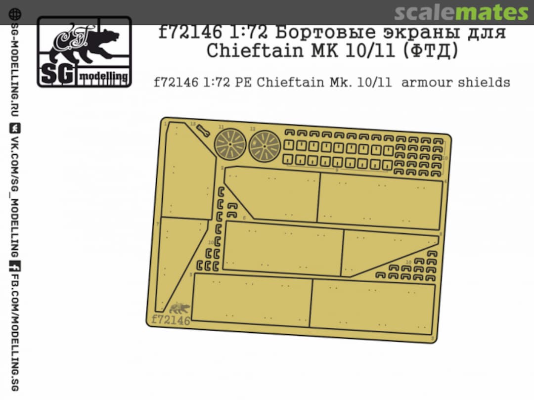 Boxart Chieftain Mk.10/11 armour shields PE F72146 SG-MODELLING